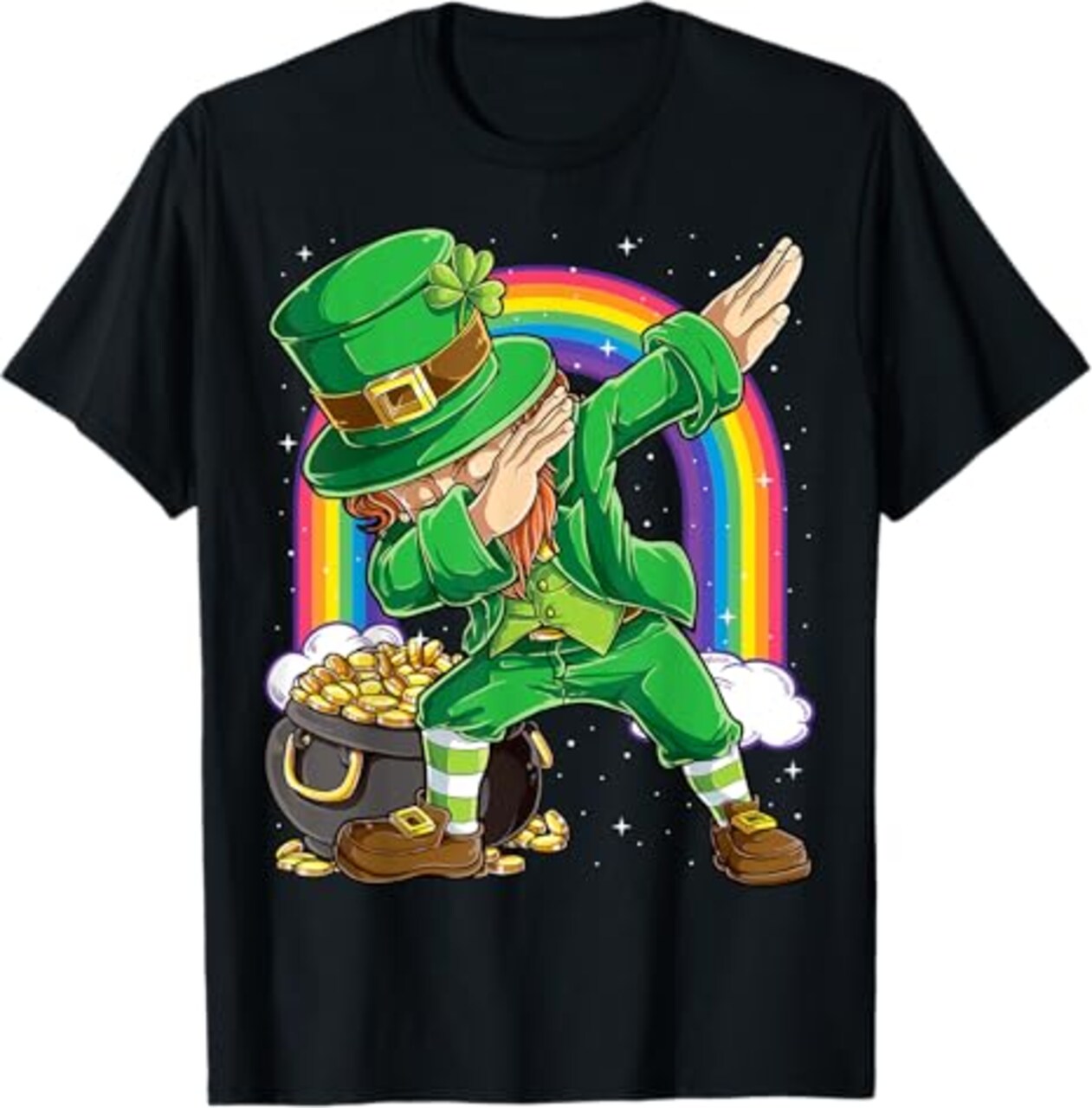 St Patricks Day Dabbing Leprechaun Boys Girls Men Dab Dance T-Shirt